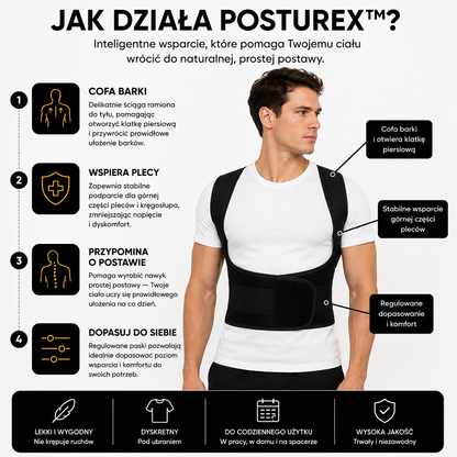 Posturex™ – korektor postawy dla prostych pleców i codziennego komfortu