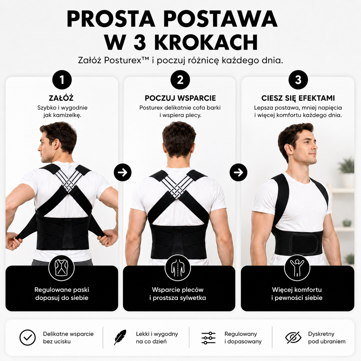 Posturex™ – korektor postawy dla prostych pleców i codziennego komfortu